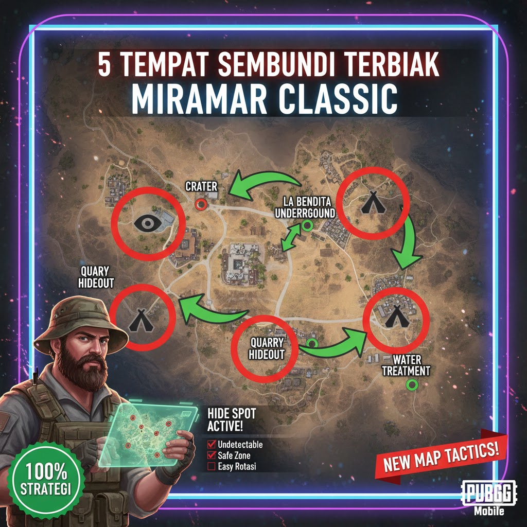 5 Tempat Sembunyi Terbaik Miramar Classic PUBG Mobile 2025 – Camp Aman Loot OP!