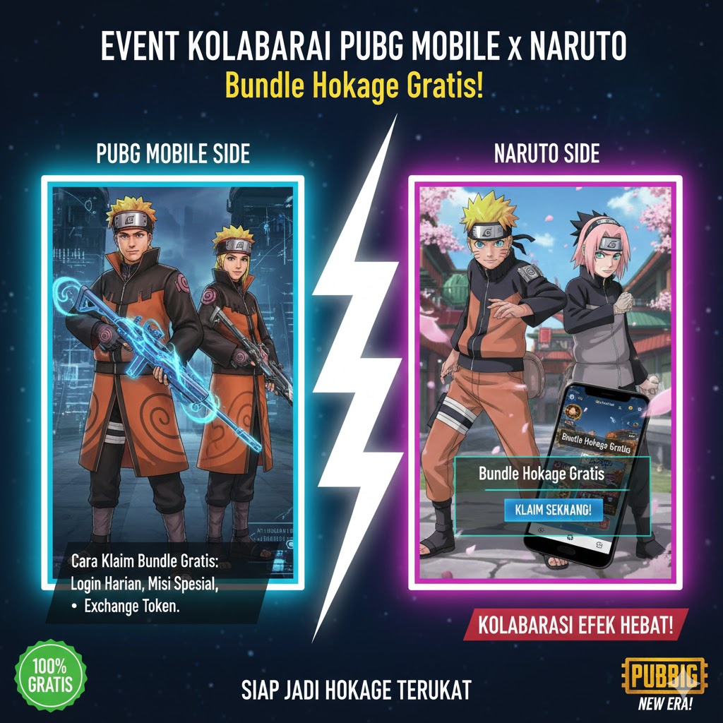 Event Kolaborasi PUBG Mobile x Naruto, Bundle Hokage Gratis!