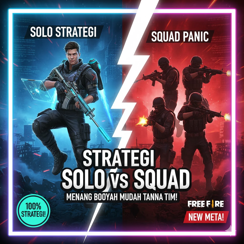 Strategi Solo vs Squad Free Fire, Menang Booyah Mudah Tanpa Tim!