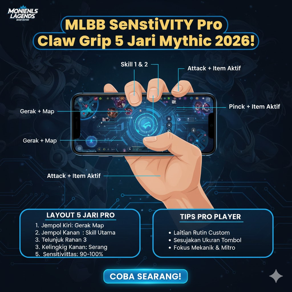 MLBB Sensitivity Pro Claw Grip 5 Jari Mythic 2026!