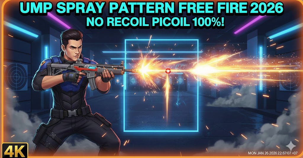UMP Spray Pattern Mastery Free Fire 2026: No Recoil 100%!