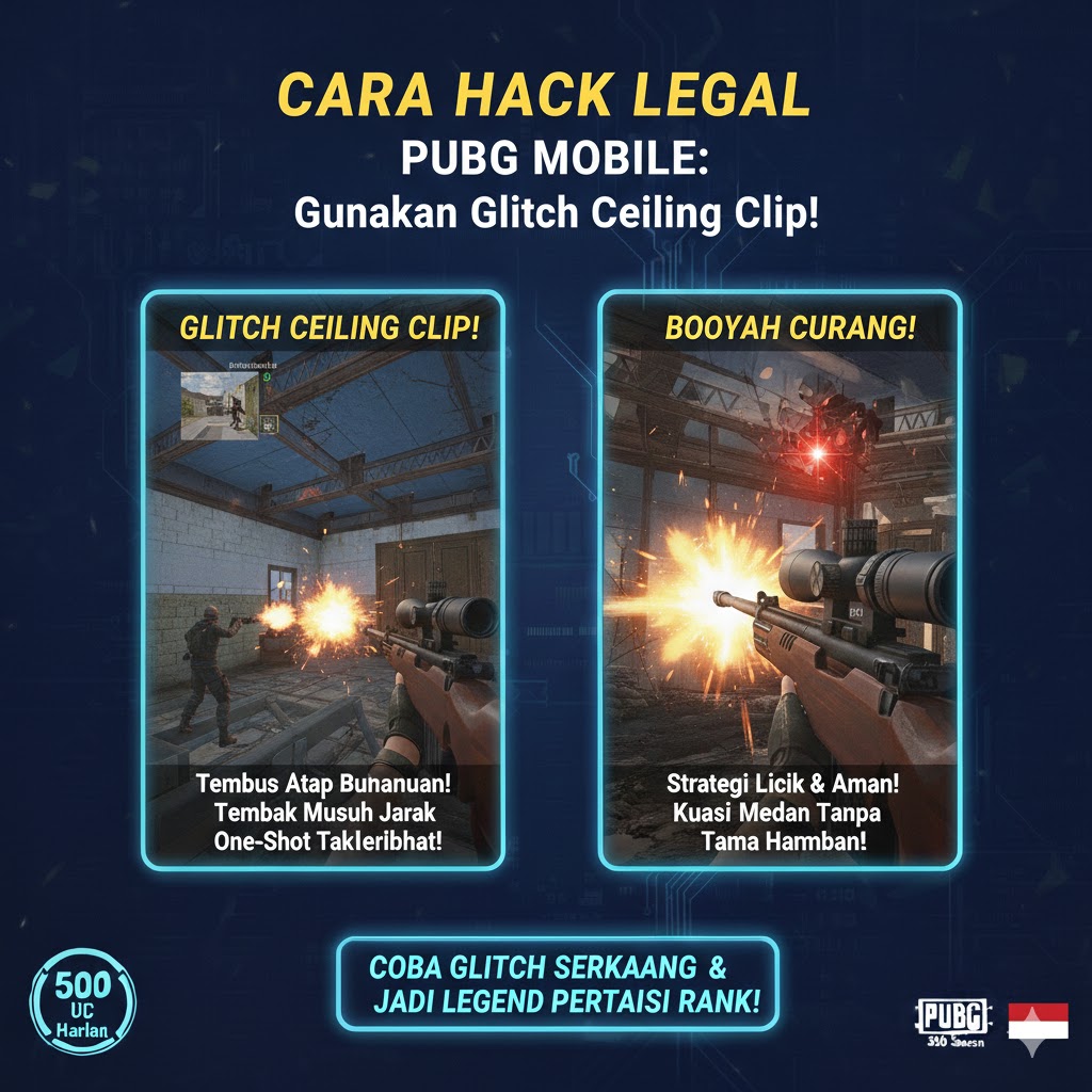 Cara Hack Legal PUBG Mobile: Glitch Ceiling Clip!