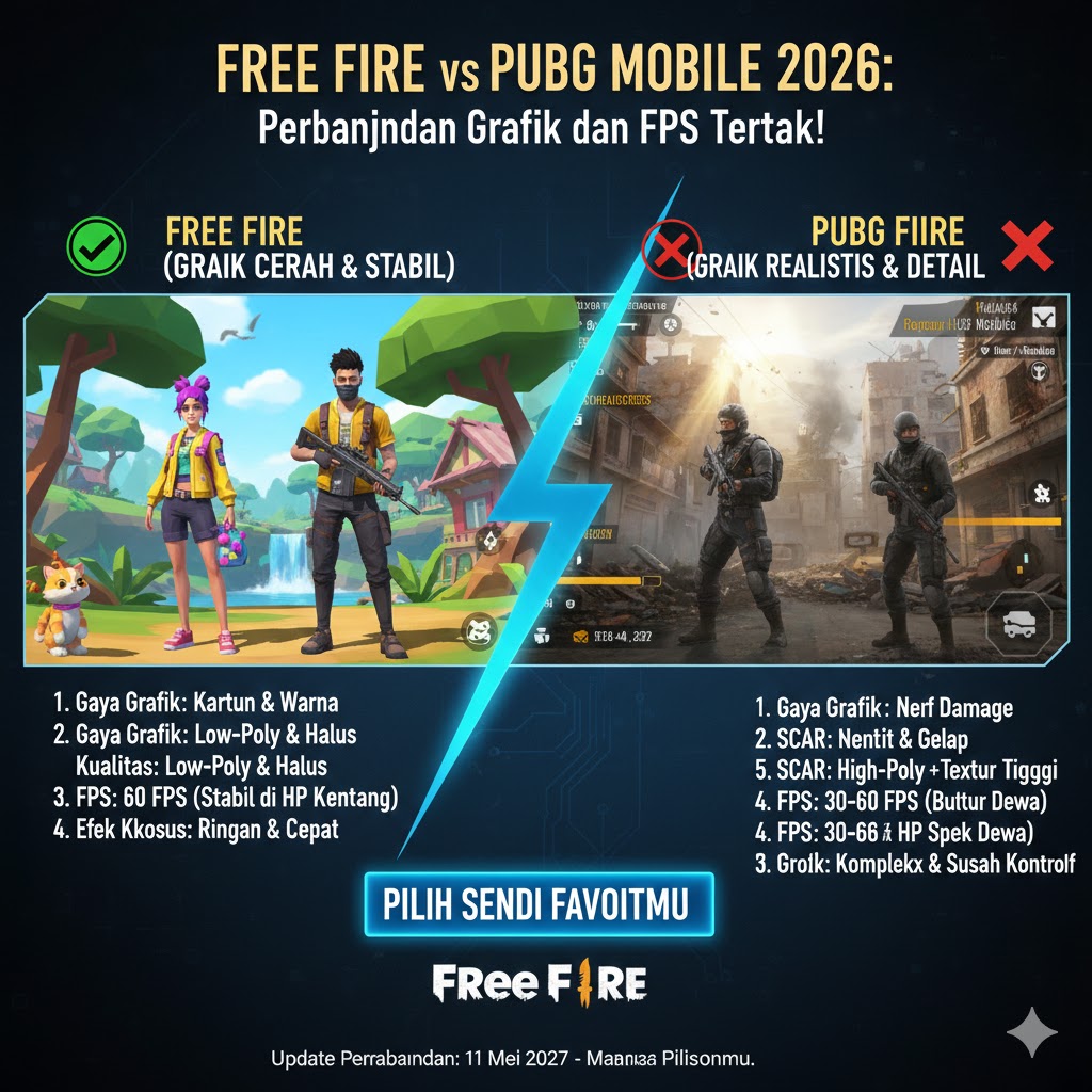 Free Fire vs PUBG Mobile: Perbandingan Grafik dan FPS Terbaik!