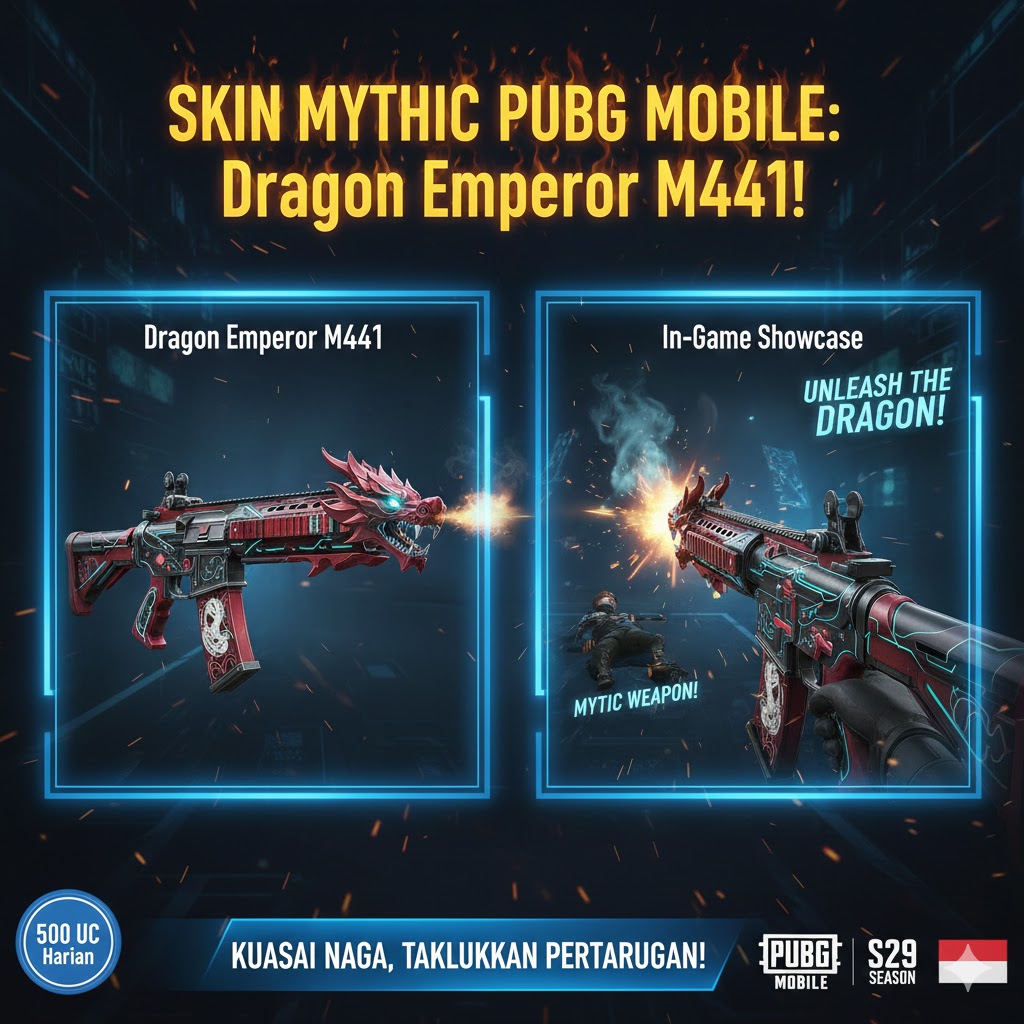 Skin Mythic PUBG Mobile: Dragon Emperor M4A1!