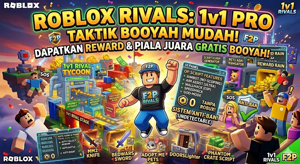 Roblox Rivals: 1v1 Pro Taktik Booyah Mudah!